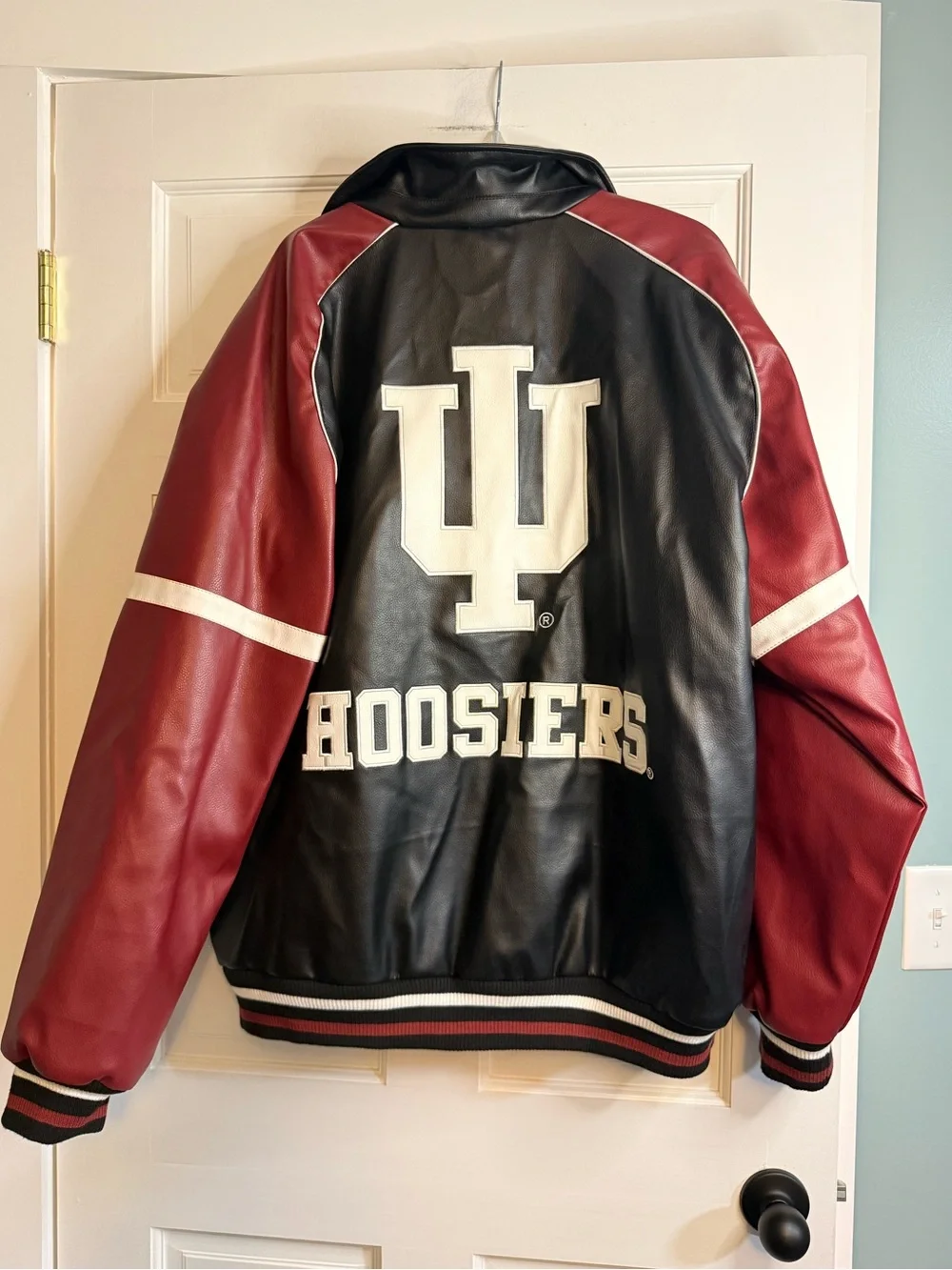 Vintage Indiana Hoosiers Leather Bomber Jacket